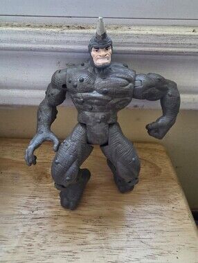 ToyBiz Marvel 1997 Web Trap Spider-Man Rampaging Rhino Action Figure Vintage